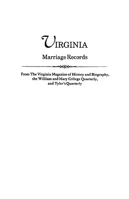 Virginia házassági nyilvántartások - Virginia Marriage Records