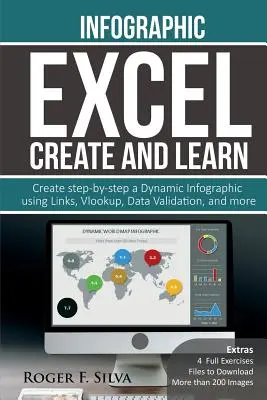 Excel Create and Learn - Infografika: Lépésről lépésre dinamikus infografikus műszerfal létrehozása. Több mint 200 kép és, 4 feladat - Excel Create and Learn - Infographic: Create Step-By-Step a Dynamic Infographic Dashboard. More Than 200 Images And, 4 Exercises