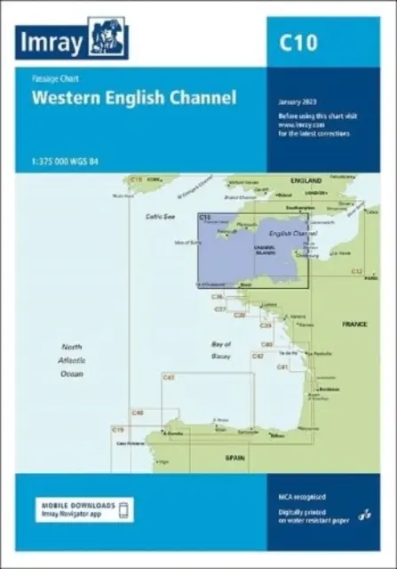 Imray Chart C10 - Nyugati La Manche csatorna átjárótérkép - Imray Chart C10 - Western English Channel Passage Chart