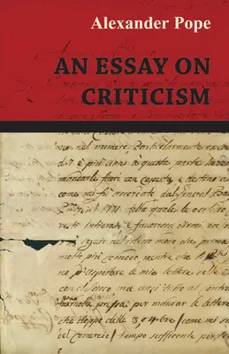 Egy esszé a kritikáról - An Essay on Criticism