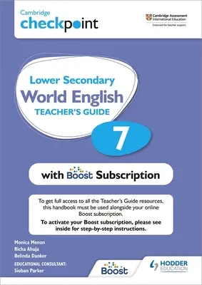 Cambridge Checkpoint Lower Secondary World English tanári kézikönyv 7 a Boost előfizetéses füzetével: Hodder Education Group - Cambridge Checkpoint Lower Secondary World English Teacher's Guide 7 with Boost Subscription Booklet: Hodder Education Group