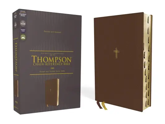 Nasb, Thompson Chain-Reference Bible, Leathersoft, Brown, 1995 Text, Red Letter, Thumb Indexed, Comfort Print (nagybetűs) - Nasb, Thompson Chain-Reference Bible, Leathersoft, Brown, 1995 Text, Red Letter, Thumb Indexed, Comfort Print