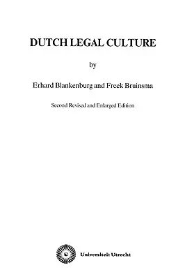 Holland jogi kultúra, 2e - Dutch Legal Culture, 2e