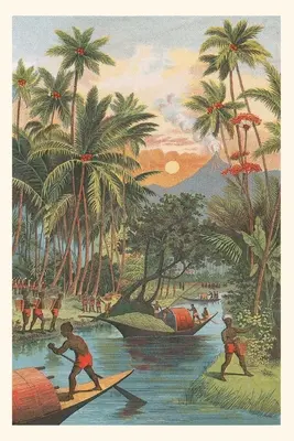 Vintage folyóirat trópusi paradicsom vulkán - Vintage Journal Tropical Paradise with Volcano