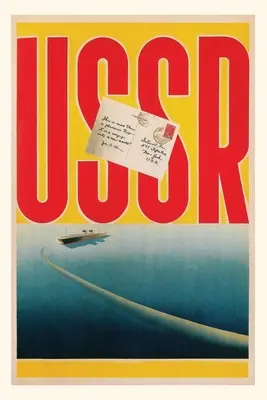 Vintage Journal Szovjetunió plakát hajó és levél - Vintage Journal USSR Poster with Ship and Letter