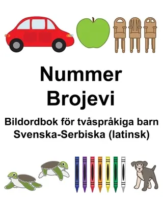 Svéd-szerb (latin) Number/Brojevi Kétnyelvű gyermek képeskönyv - Svenska-Serbiska (latinsk) Nummer/Brojevi Bildordbok fr tvsprkiga barn