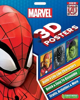 Marvel 3D poszterek: Gyorsan és egyszerűen összeállítható élethű karakterek, plusz kézműves foglalkozások, tevékenységek és még sok minden más - Marvel 3D Posters: Quick & Easy to Assemble Life-Like Characters, Plus Crafts, Activities, and More