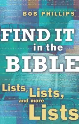 Találd meg a Bibliában: Listák, listák és még több lista. - Find It in the Bible: Lists, Lists, and More Lists