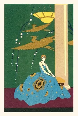 Vintage Journal Nő ruha fantázia madarakkal - Vintage Journal Woman in Gown with Fantasy Birds