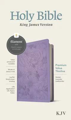 KJV Premium Value Thinline Bible, Filament Enabled Edition (Piros betűs, Leatherlike, Garden Lavender) - KJV Premium Value Thinline Bible, Filament Enabled Edition (Red Letter, Leatherlike, Garden Lavender)