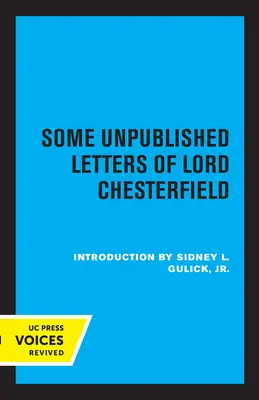 Některé nepublikované dopisy lorda Chesterfielda - Some Unpublished Letters of Lord Chesterfield