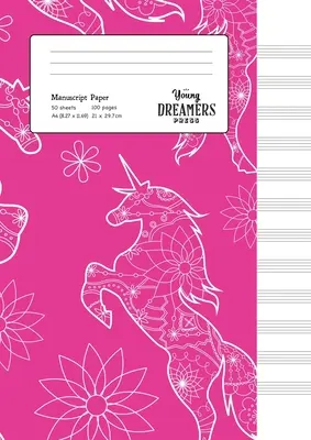 Kéziratos papír: Floral Unicorn A4 üres kottafüzet: Floral Unicorn A4 üres kottafüzet - Manuscript Paper: Floral Unicorn A4 Blank Sheet Music Notebook