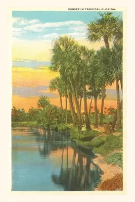 Vintage Journal naplemente, pálmafák, Florida - Vintage Journal Sunset, Palm Trees, Florida