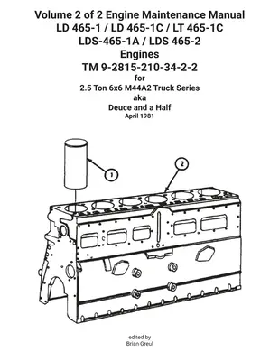 Volume 2 of 2 Motor karbantartási kézikönyv LD 465-1 / LD 465-1C / LT 465-1C LDS-465-1A / LDS 465-2 motorok TM 9-2815-210-34-2-2-2 - Volume 2 of 2 Engine Maintenance Manual LD 465-1 / LD 465-1C / LT 465-1C LDS-465-1A / LDS 465-2 Engines TM 9-2815-210-34-2-2