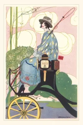 Vintage Journal elhagyatott nő vezet Hansom taxi - Vintage Journal Forlorn Woman Driving Hansom Cab