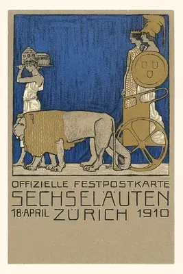 Vintage Journal Zürich megemlékezés, Oroszlánok és szekér, Svájc - Vintage Journal Zurich Commemoration, Lions and Chariot, Switzerland