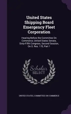 United States Shipping Board Emergency Fleet Corporation: Meghallgatás az Egyesült Államok Szenátusának Kereskedelmi Bizottsága előtt, Hatvanötödik Kongresszus, Második ülésszak. - United States Shipping Board Emergency Fleet Corporation: Hearing Before the Committee On Commerce, United States Senate, Sixty-Fifth Congress, Second