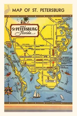 Vintage Journal Térkép Szentpétervár, Florida - Vintage Journal Map of St. Petersburg, Florida