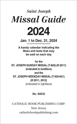 Misekönyv 2024 - Missal Guide 2024