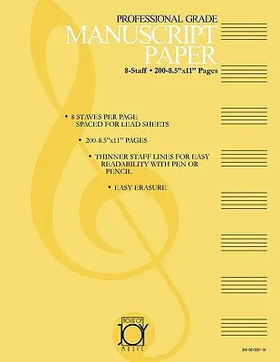 House of Joy Music Deluxe professzionális 8-bites kéziratos papír - House of Joy Music Deluxe Professional 8-Staff Manuscript Paper