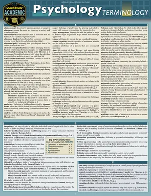 Pszichológiai szakkifejezések: A Quickstudy Laminált referencia kézikönyv - Psychology Terminology: A Quickstudy Laminated Reference Guide