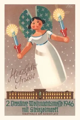 Vintage Journal Plakát a karácsony esti misére Drezdában, Németországban - Vintage Journal Poster for Christmas Eve Mass in Dresden, Germany