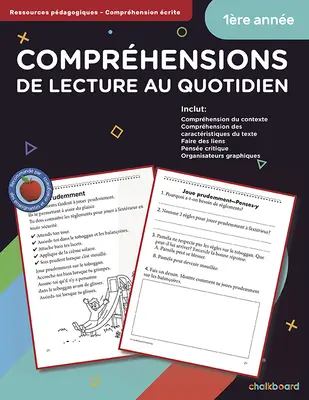 Kanadai francia napi olvasásértés 1. osztály - Canadian French Daily Reading Comprehension Grade 1