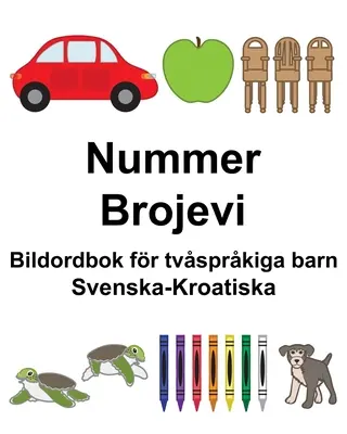 Svéd-horvát Számok/Brojevi Gyermek kétnyelvű képszótár - Svenska-Kroatiska Nummer/Brojevi Bildordbok fr tvsprkiga barn