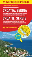 Horvátország és Szerbia Marco Polo térkép - Tartalmazza Szlovéniát, Bosznia és Hercegovinát, Koszovót, Montenegrót, Albániát és Észak-Macedóniát. - Croatia and Serbia Marco Polo Map - Includes Slovenia, Bosnia and Hercegovina, Kosovo, Montenegro, Albania and North Macedonia