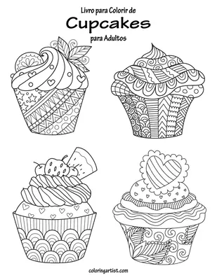 Livro para Colorir de Cupcakes para Adultos
