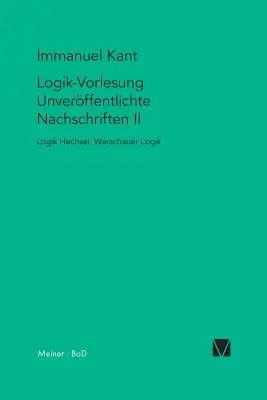 Logik-Vorlesung. Unverffentlichte Nachschriften II