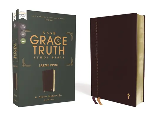 Nasb, the Grace and Truth Study Bible, Large Print, Leathersoft, Maroon, Red Letter, 1995 Text, Comfort Print