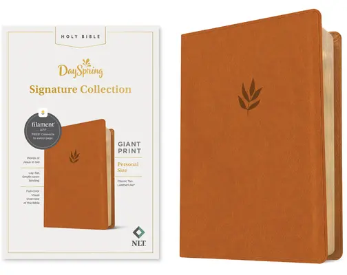 NLT Personal Size Giant Print Bible, Filament Enabled Edition (Red Letter, Leatherlike, Classic Tan): Dayspring Signature Collection