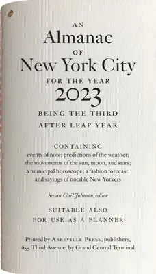 New York város almanachja a 2023-as évre - An Almanac of New York City for the Year 2023