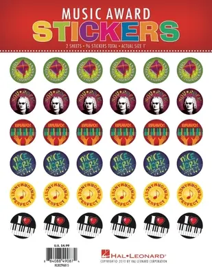 Zenei díj matricák: Csomag 96 matrica - Music Award Stickers: Pack of 96 Stickers