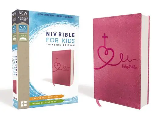 Niv, Bible for Kids, Leathersoft, Pink, Red Letter, Comfort Print: Thinline Edition