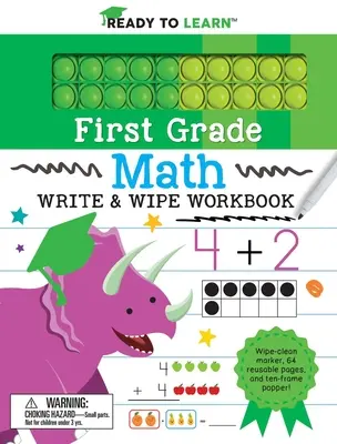 Készen áll a tanulásra: Első osztályos matematika Write & Wipe munkafüzet Popperrel - Ready to Learn: First Grade Math Write & Wipe Workbook with Popper