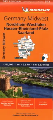 Németország Középnyugati térkép 543 - Germany Midwest Map 543