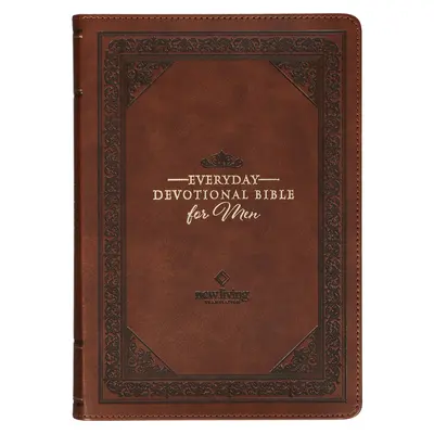 NLT Holy Bible Everyday Devotional Bible for Men New Living Translation, Vegán bőr, barna dombornyomott - NLT Holy Bible Everyday Devotional Bible for Men New Living Translation, Vegan Leather, Brown Debossed