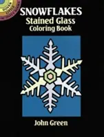 Hópelyhek festett üveg színező könyv - Snowflakes Stained Glass Coloring Book